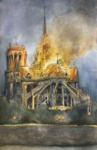 Voir le détail de cette oeuvre: Notre-Dame de Paris en flamme