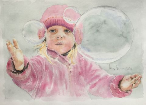 La petite fille aux bulles de savon
